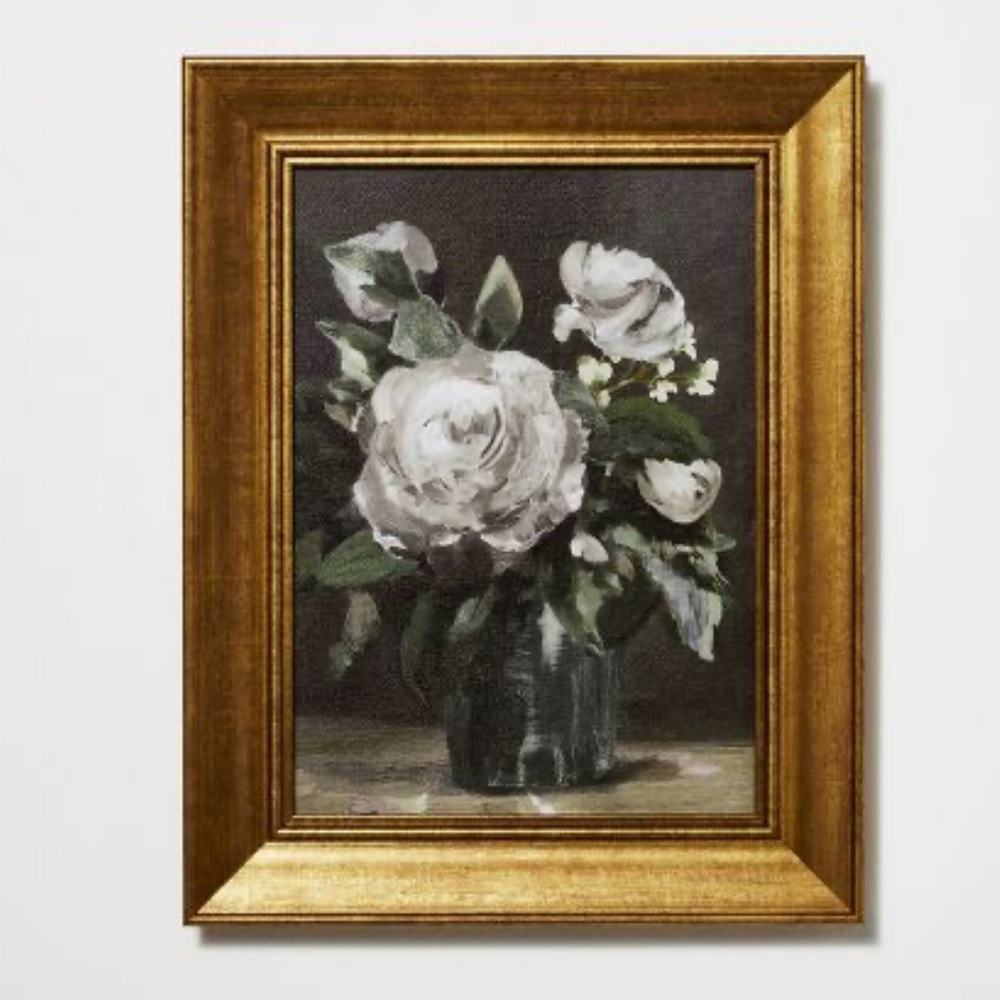 NEW 11" x 14" Floral Framed Wall Canvas - Threshold™ designed with Studio McGee
